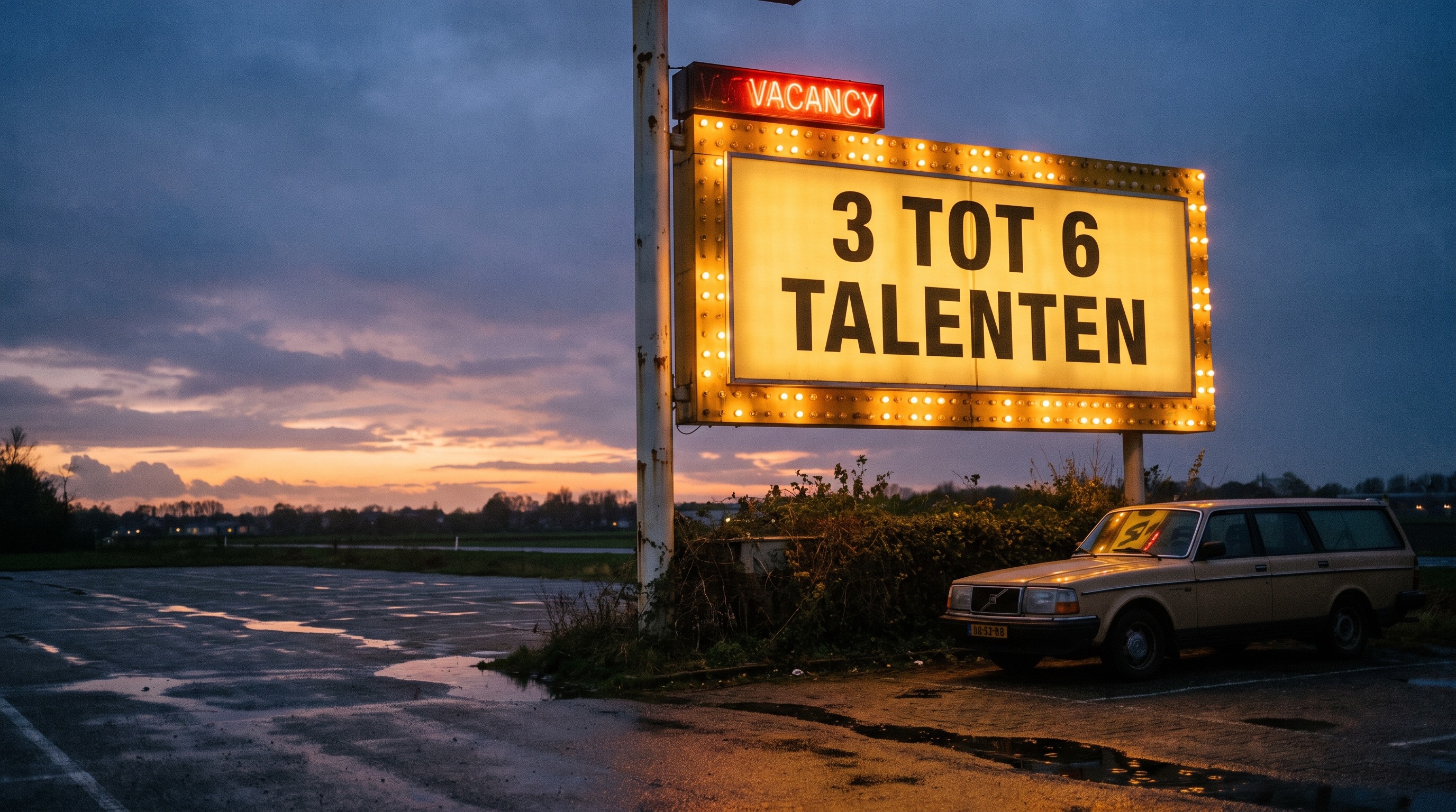 Motel-bord: Vacancy, 3 tot 6 talenten